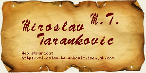 Miroslav Taranković vizit kartica